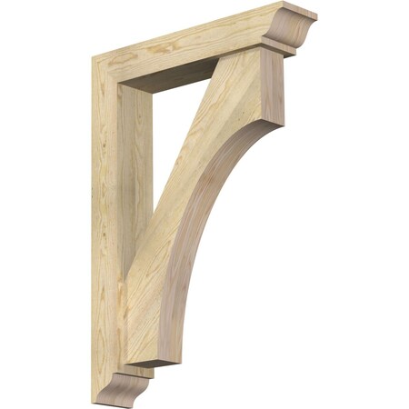 Ekena Millwork Westlake Traditional Rough Sawn Bracket w/ Offset Brace, Douglas Fir, 6"W x 28"D x 40"H BKT0604X28X40WTL01RDF